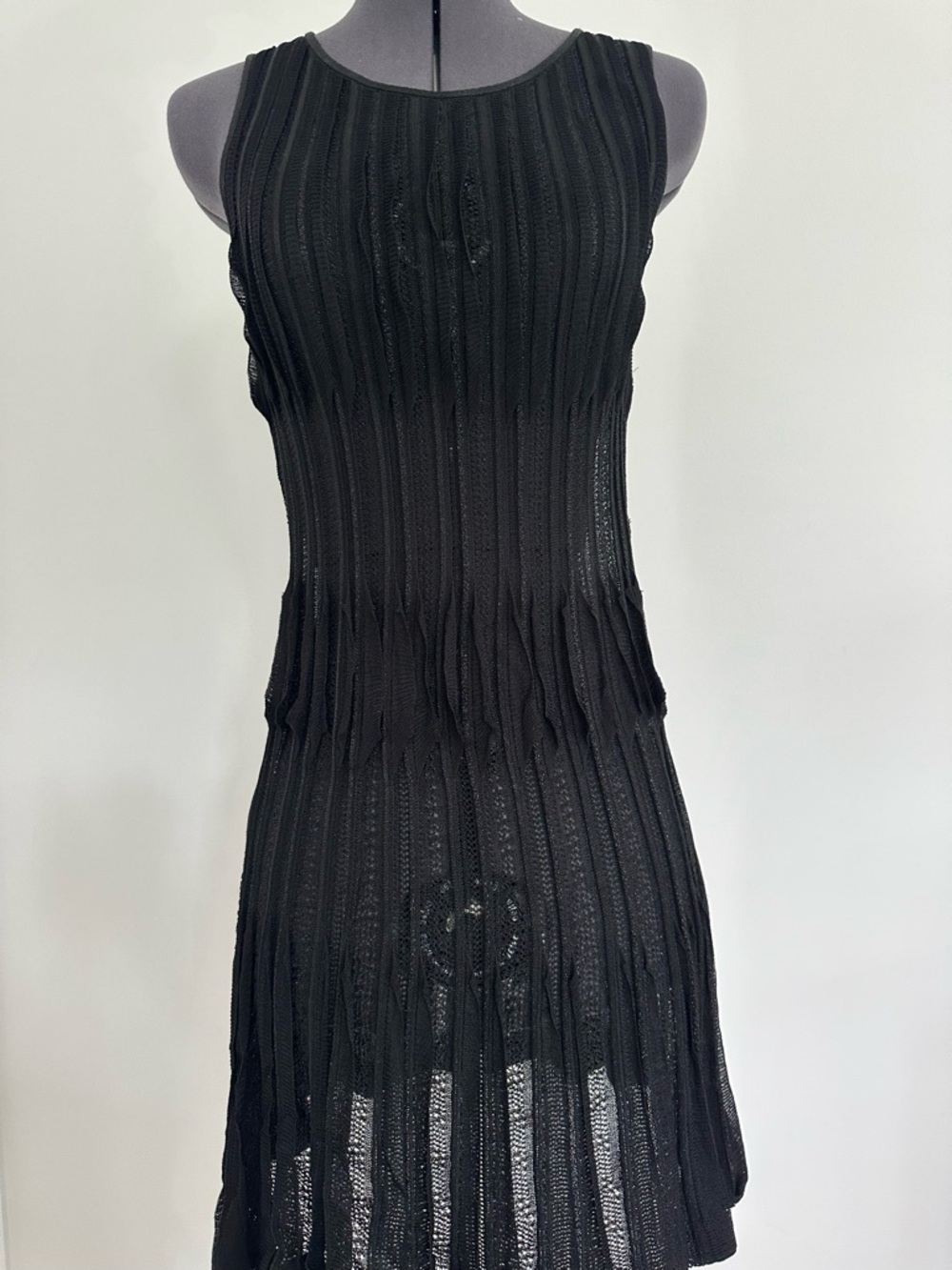 Missoni Black Sleeveless Ribbed Knit Midi Dress